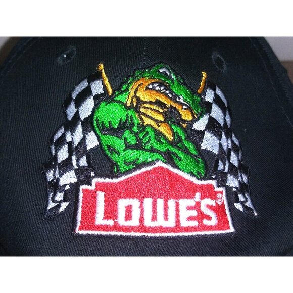 Nascar Hat Cap Lowes Racing Mens Strap Back Black w/Gator embroidery NWOT 2017 - Picture 9 of 9